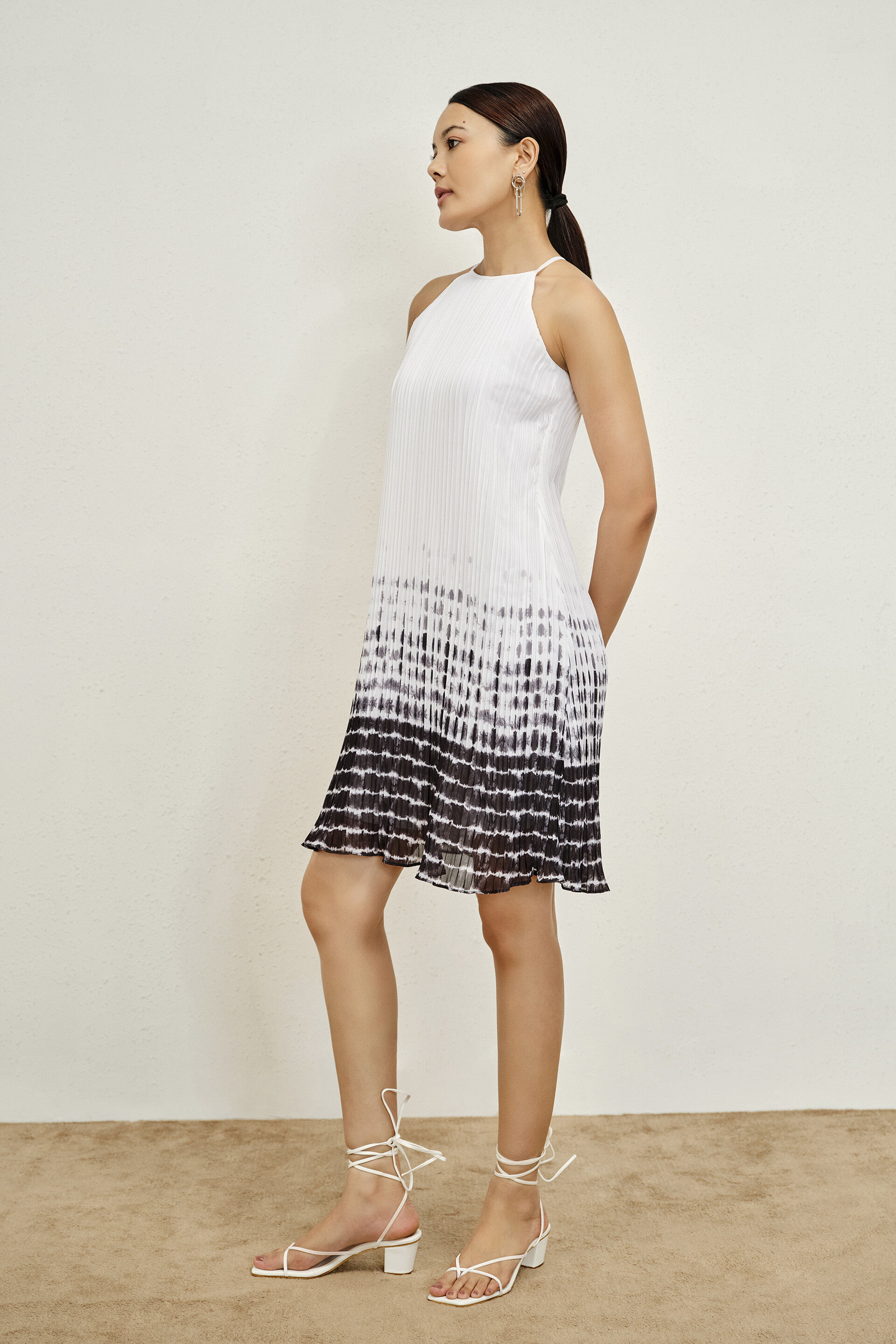 Nova White & Black Ombre Halter Dress, Black, image 3